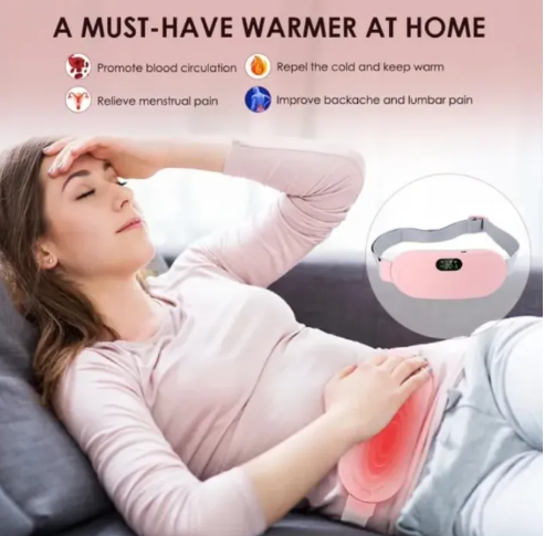 PERIOD CRAMP RELIEF BELT -Portable Menstrual Heating Pad, Heated Belly Belt for Menstrual Cramp Relief with 4 Heat Levels and 3 Modes, Electric Belt Massage for Women and Girls - Period Pain Electric Warming Belt Massager for Women-Massager