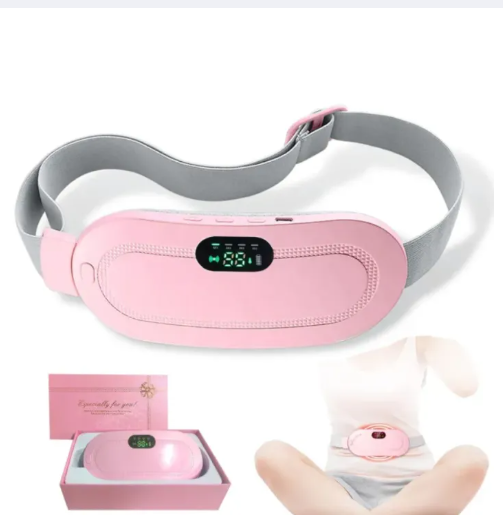 PERIOD CRAMP RELIEF BELT -Portable Menstrual Heating Pad, Heated Belly Belt for Menstrual Cramp Relief with 4 Heat Levels and 3 Modes, Electric Belt Massage for Women and Girls - Period Pain Electric Warming Belt Massager for Women-Massager
