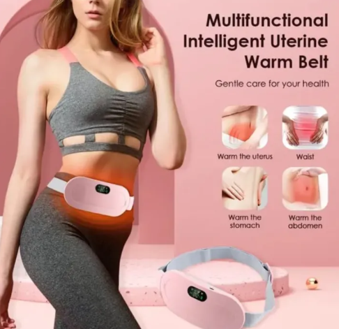 PERIOD CRAMP RELIEF BELT -Portable Menstrual Heating Pad, Heated Belly Belt for Menstrual Cramp Relief with 4 Heat Levels and 3 Modes, Electric Belt Massage for Women and Girls - Period Pain Electric Warming Belt Massager for Women-Massager